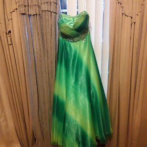 Elegant strapless prom dress from MacDuggal